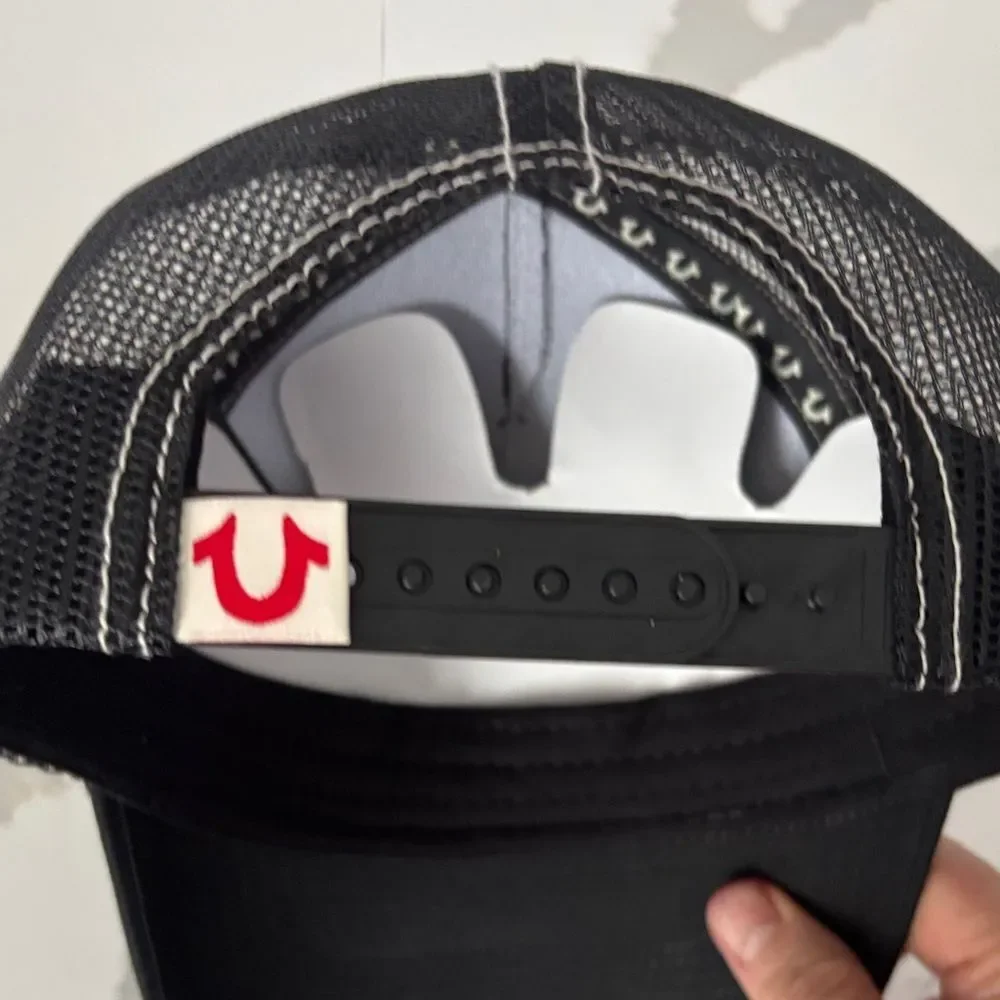 True Religion NWT black and white stitching and embroidery hat
